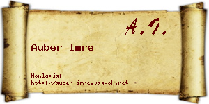 Auber Imre névjegykártya